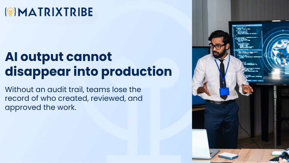 Many organizations use AI tools before they define how to track the work. As a result, AI-generated code can enter a system with no clear record behind it.