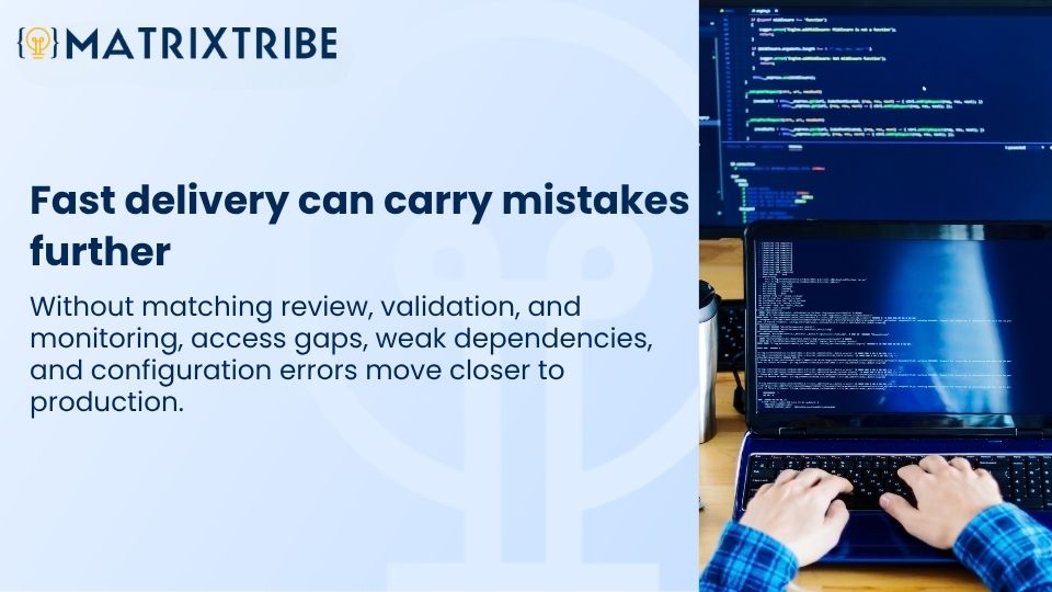 Fast software delivery can carry mistakes further